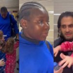 “I cried too”- Oyinbo man and his kids breaks down in tears at airport as their nanny leaves the country